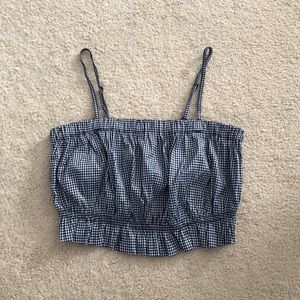 Cropped Gingham Tank Top